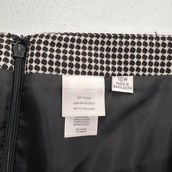 Jones Studio Dressbarn Black White Polka Dot Pencil Skirt 18W Womens Office Wear - Picture 2 of 13